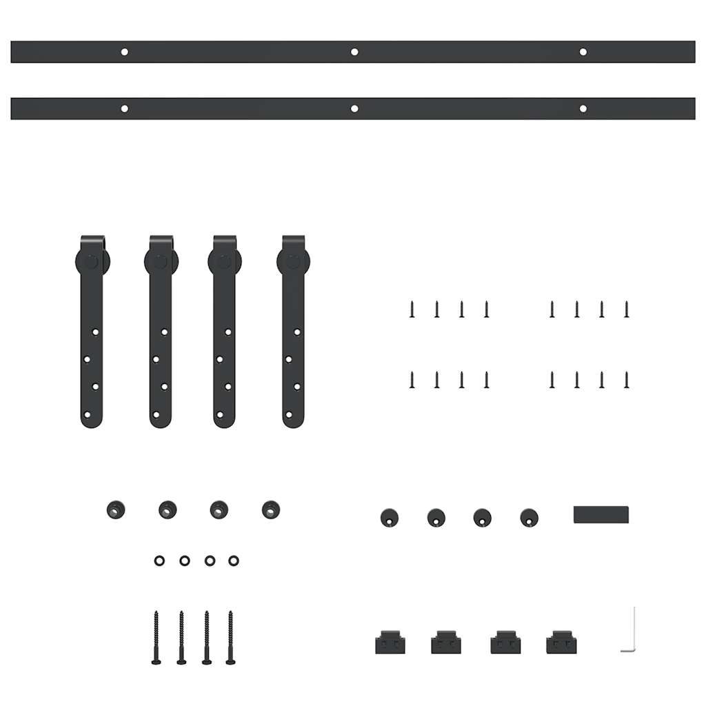 vidaXL Sliding Cabinet Door Kit 152.5 cm Carbon Steel