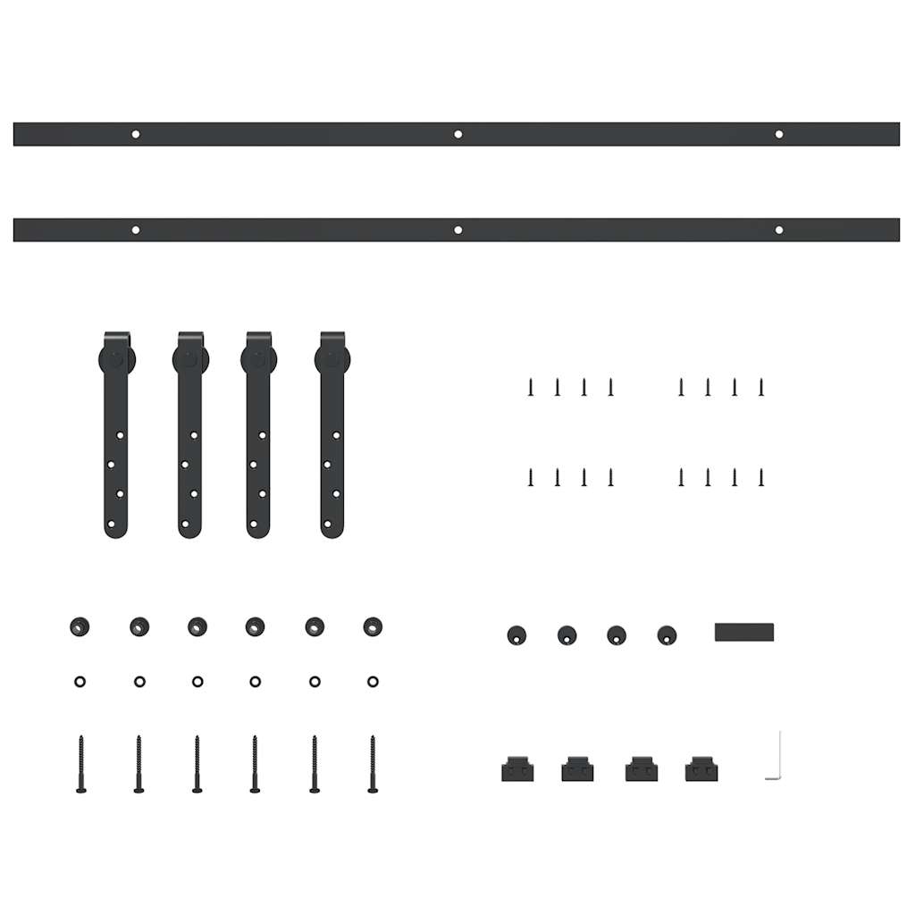 vidaXL Sliding Cabinet Door Kit 183 cm Carbon Steel