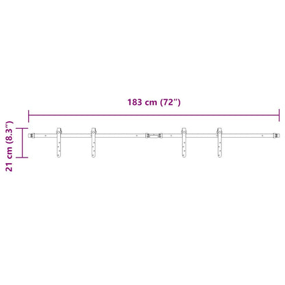 vidaXL Sliding Cabinet Door Kit 183 cm Carbon Steel