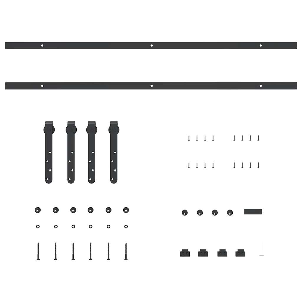 vidaXL Sliding Cabinet Door Kit 200 cm Carbon Steel