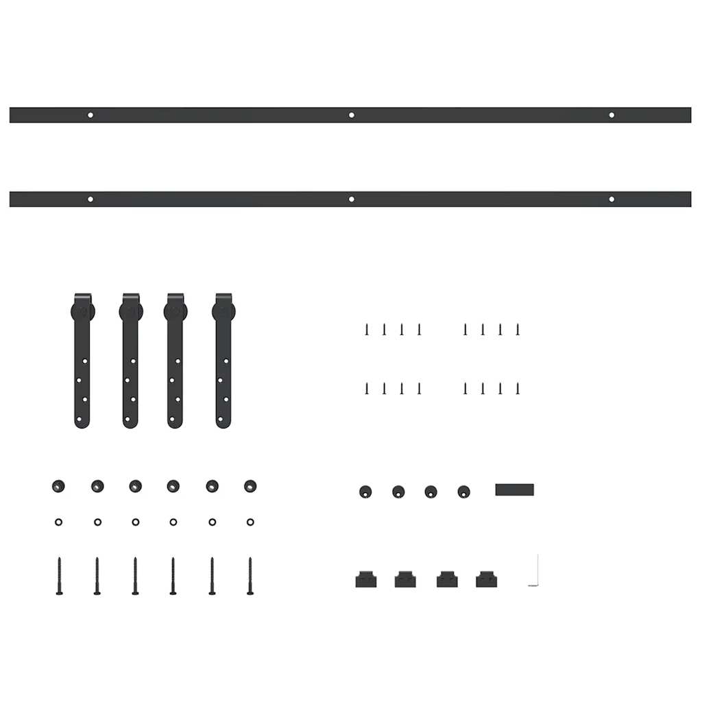 vidaXL Sliding Cabinet Door Kit 213 cm Carbon Steel