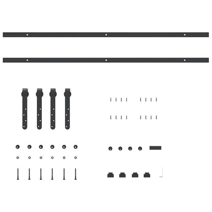 vidaXL Sliding Cabinet Door Kit 213 cm Carbon Steel