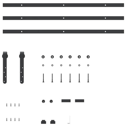 vidaXL Sliding Cabinet Door Kit 244 cm Carbon Steel