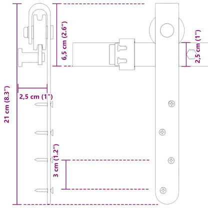 vidaXL Sliding Cabinet Door Kit 244 cm Carbon Steel