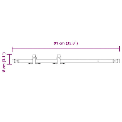 vidaXL Sliding Cabinet Door Kit 91.5 cm Carbon Steel