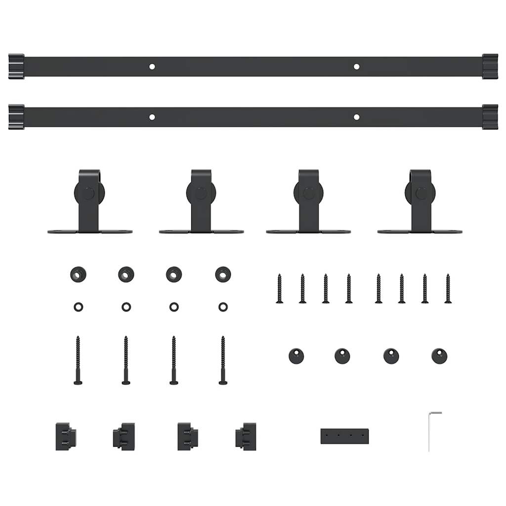 vidaXL Sliding Cabinet Door Kit 122 cm Carbon Steel