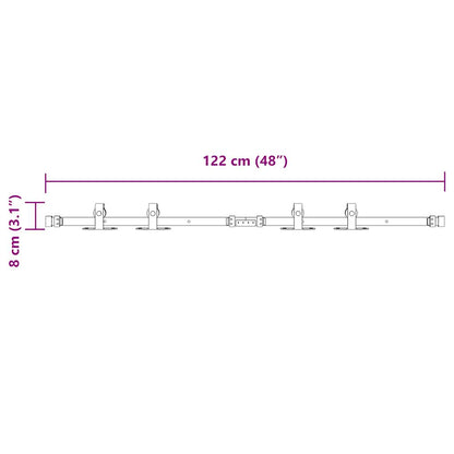 vidaXL Sliding Cabinet Door Kit 122 cm Carbon Steel