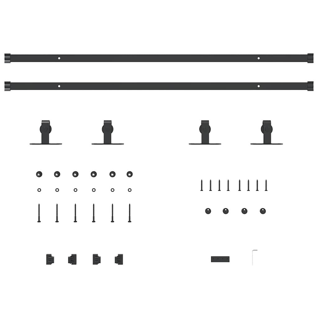 Sliding Cabinet Door Kit 200 cm Carbon Steel