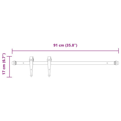 Sliding Cabinet Door Kit 91 cm Carbon Steel