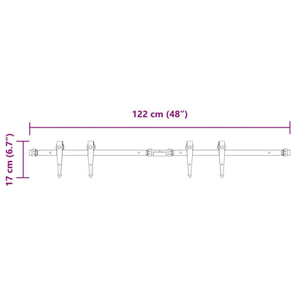 Sliding Cabinet Door Kit 122 cm Carbon Steel