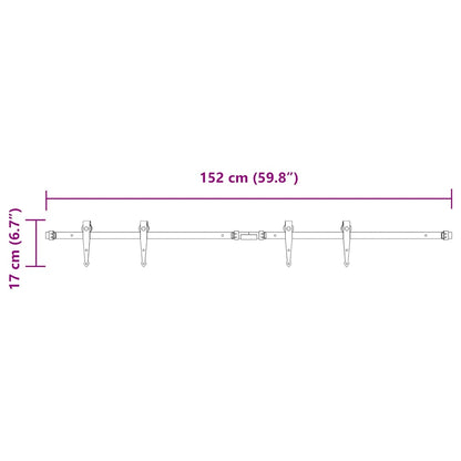 Sliding Cabinet Door Kit 152 cm Carbon Steel