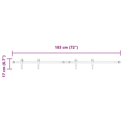 Sliding Cabinet Door Kit 183 cm Carbon Steel