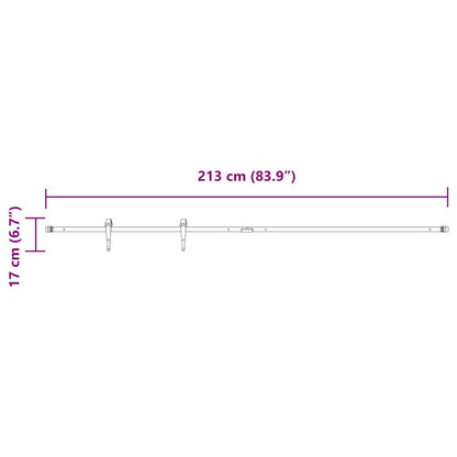 Sliding Cabinet Door Kit 213 cm Carbon Steel