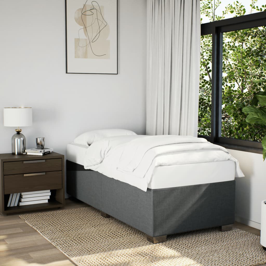 Bed Frame Dark Grey 90x190 cm Single Fabric