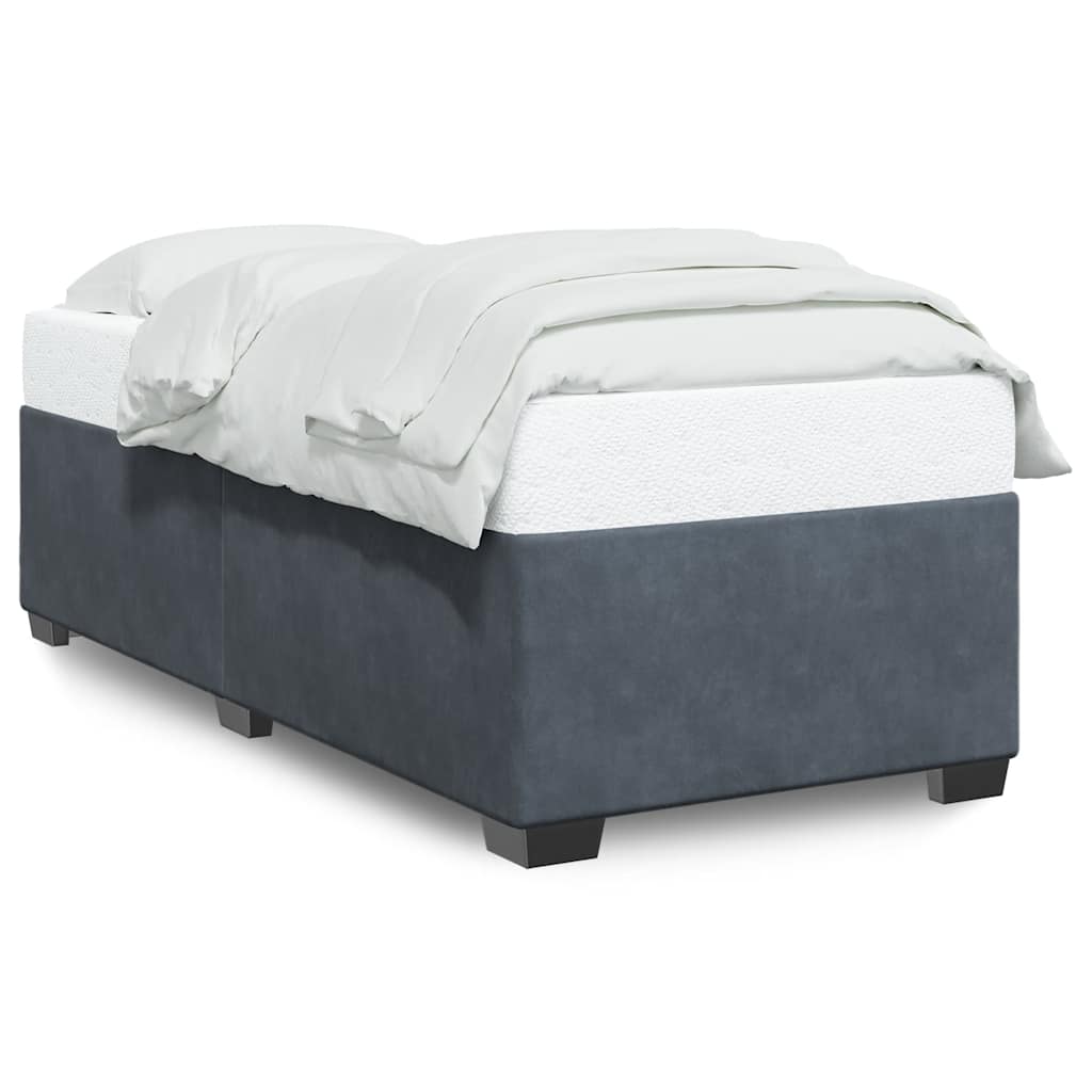 Bed Frame without Mattress Dark Grey Single Velvet