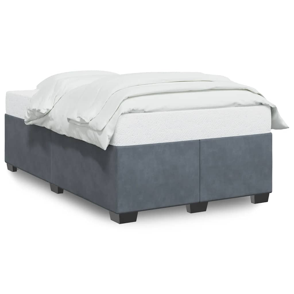 Bed Frame without Mattress Dark Grey Double Velvet