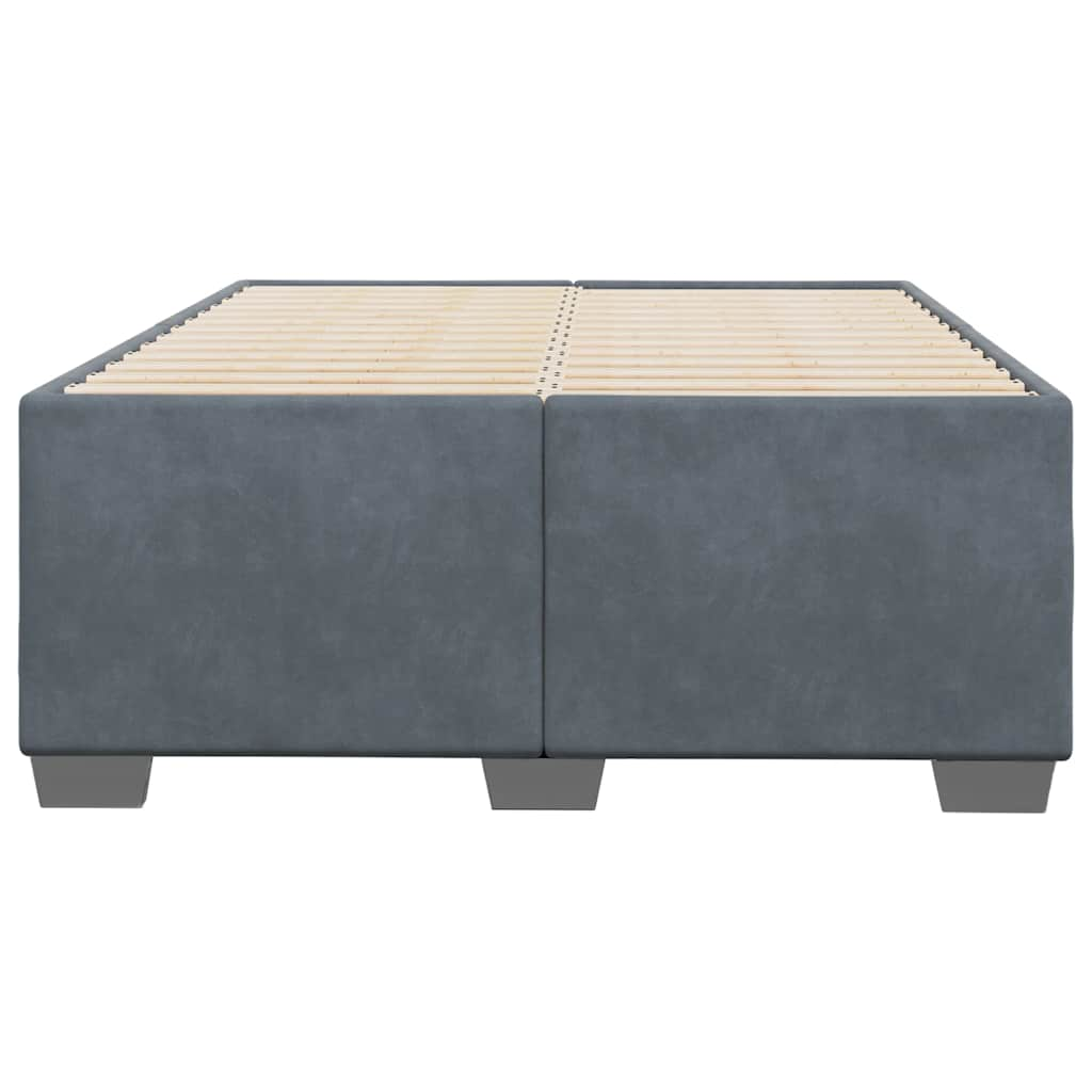 Bed Frame without Mattress Dark Grey Double Velvet