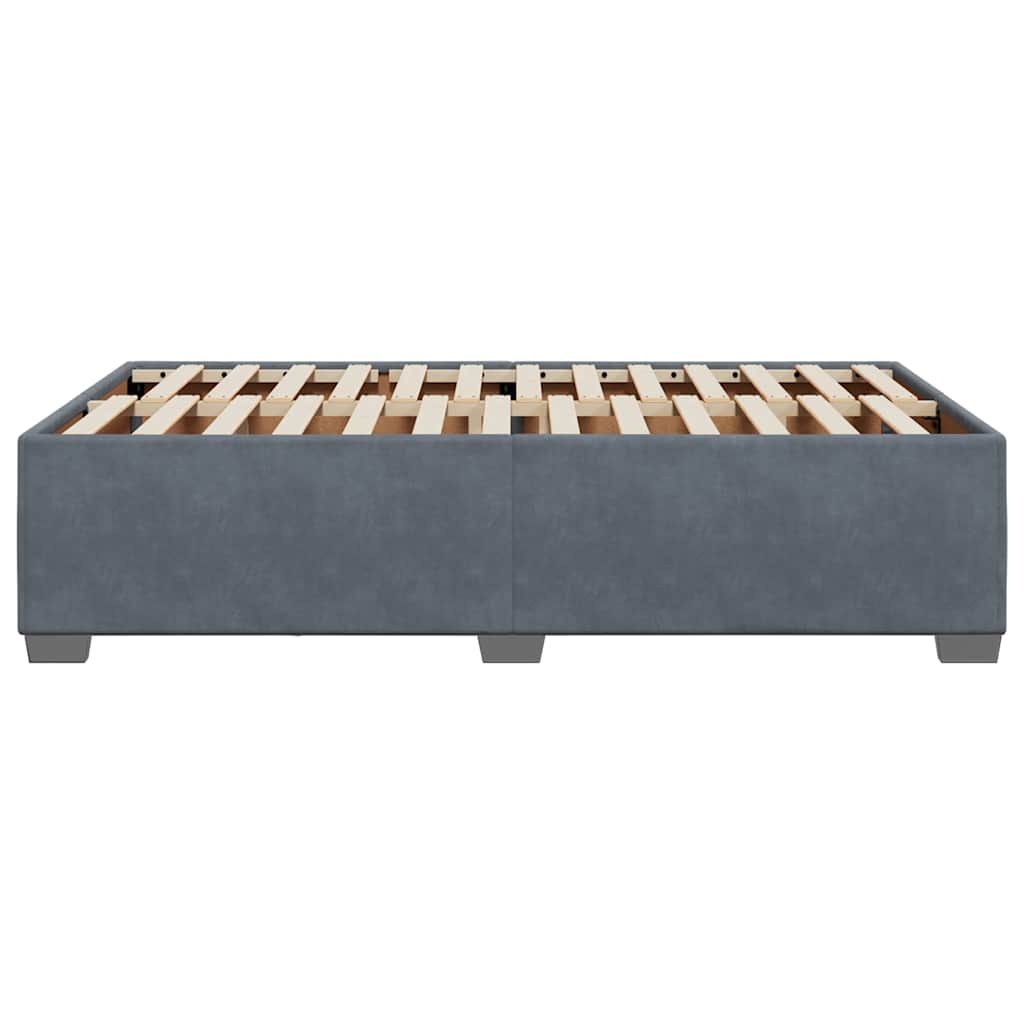 Bed Frame without Mattress Dark Grey Double Velvet