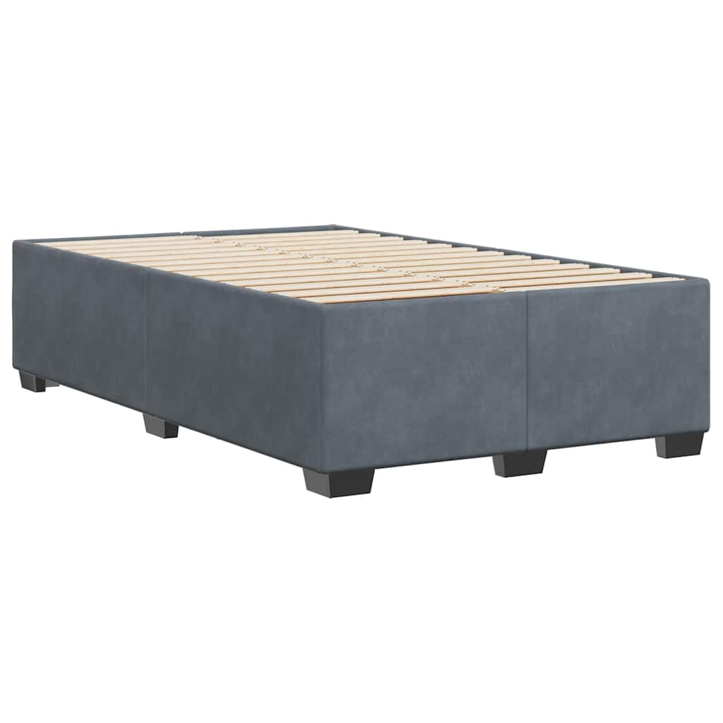 Bed Frame without Mattress Dark Grey Double Velvet