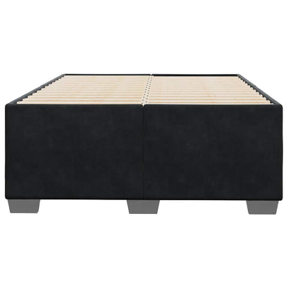 Bed Frame without Mattress Black Double Velvet