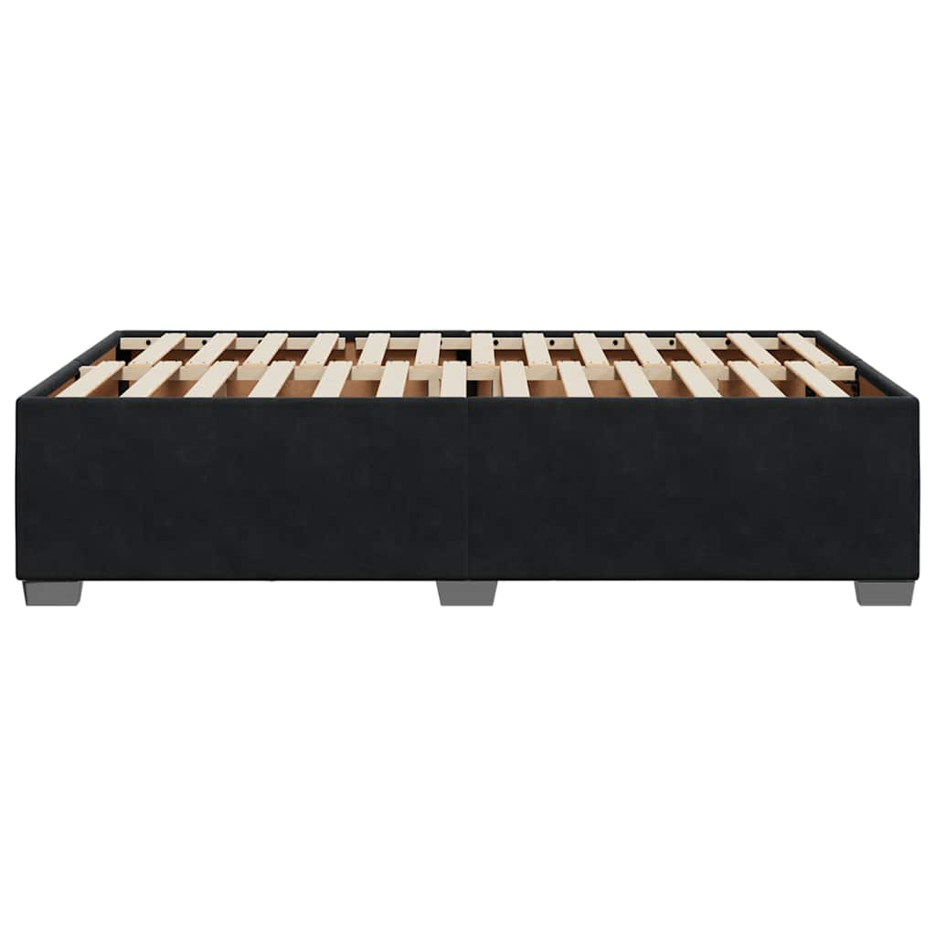 Bed Frame without Mattress Black Double Velvet