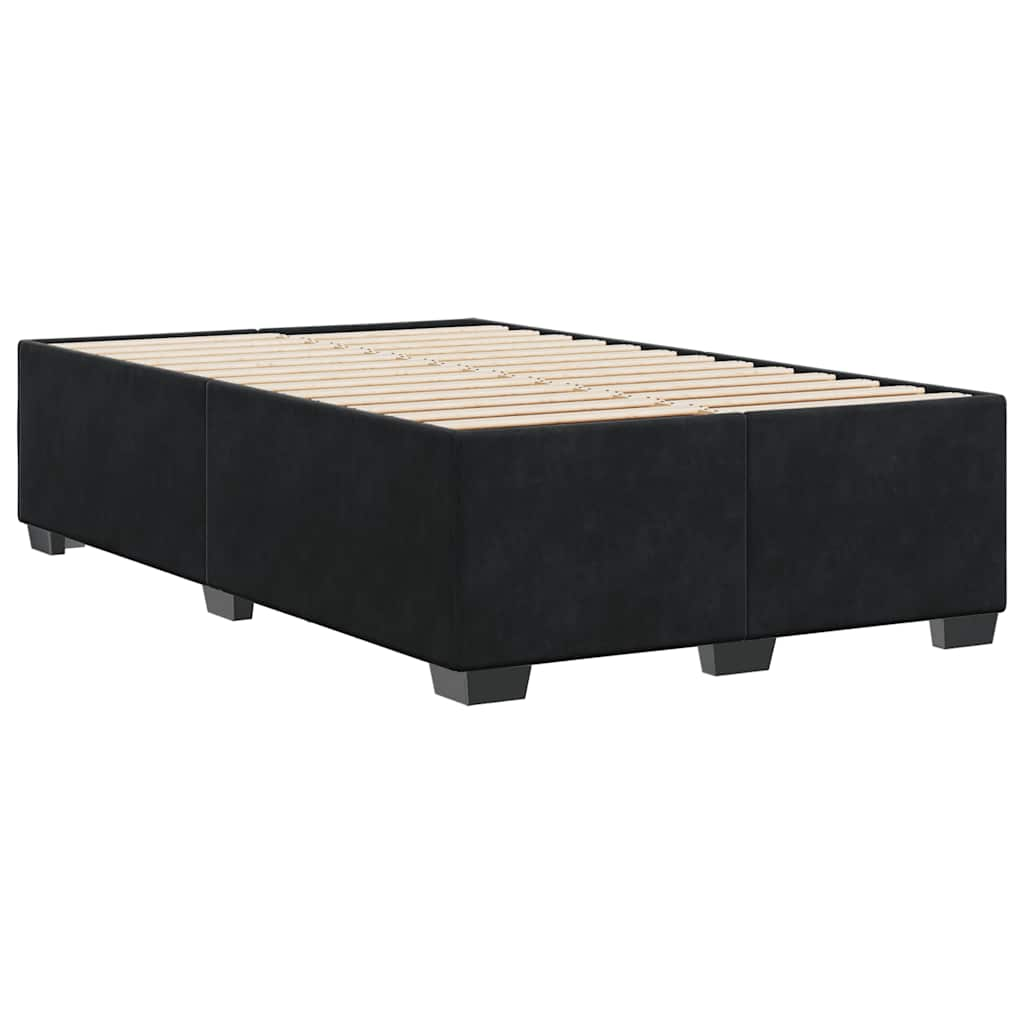 Bed Frame without Mattress Black Double Velvet