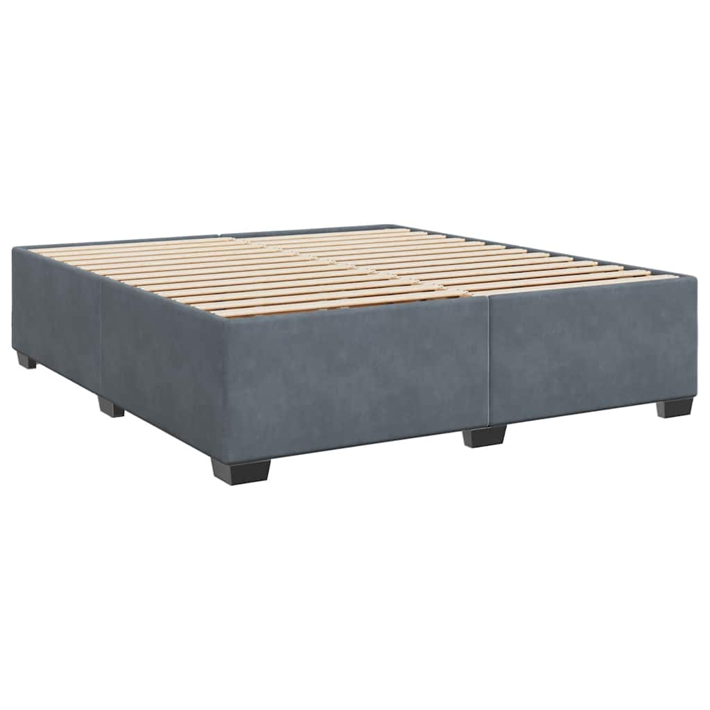 Bed Frame without Mattress Dark Grey Super King Velvet