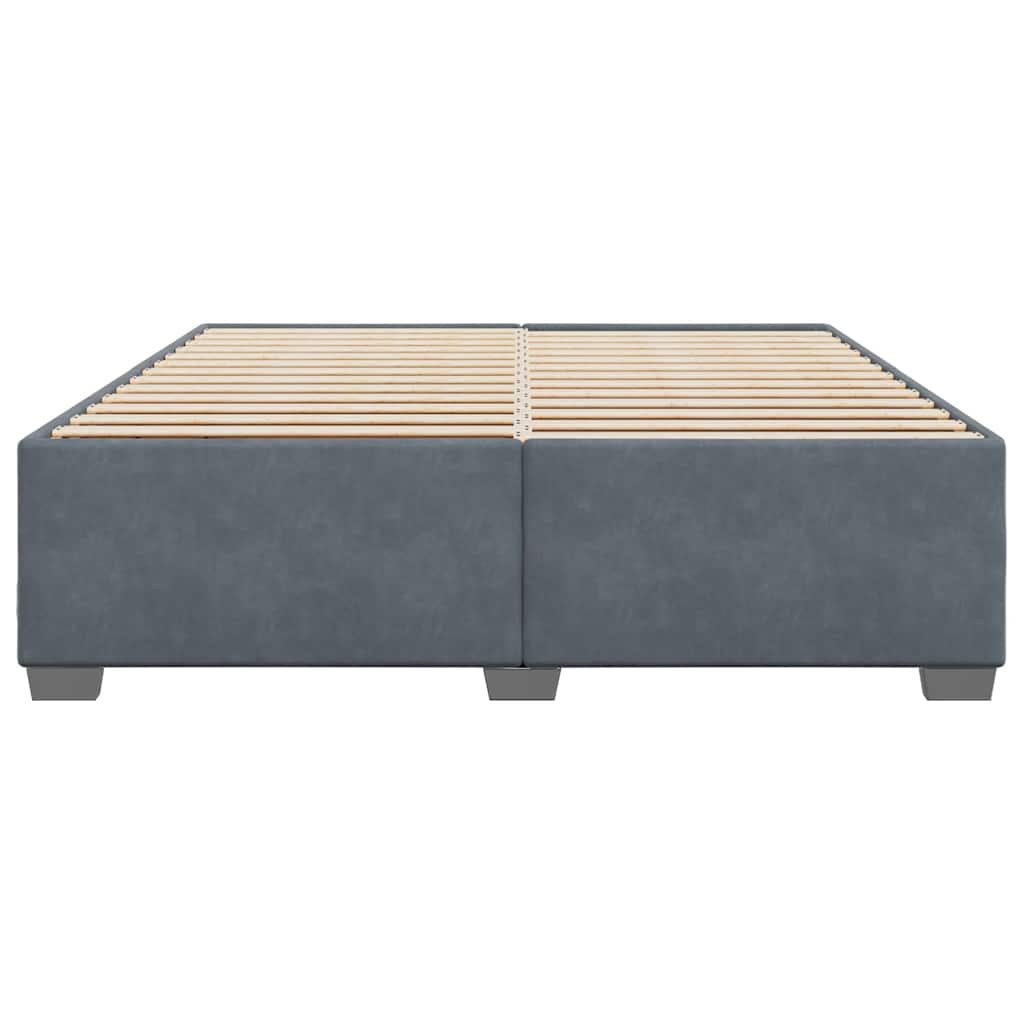 Bed Frame without Mattress Dark Grey Super King Velvet