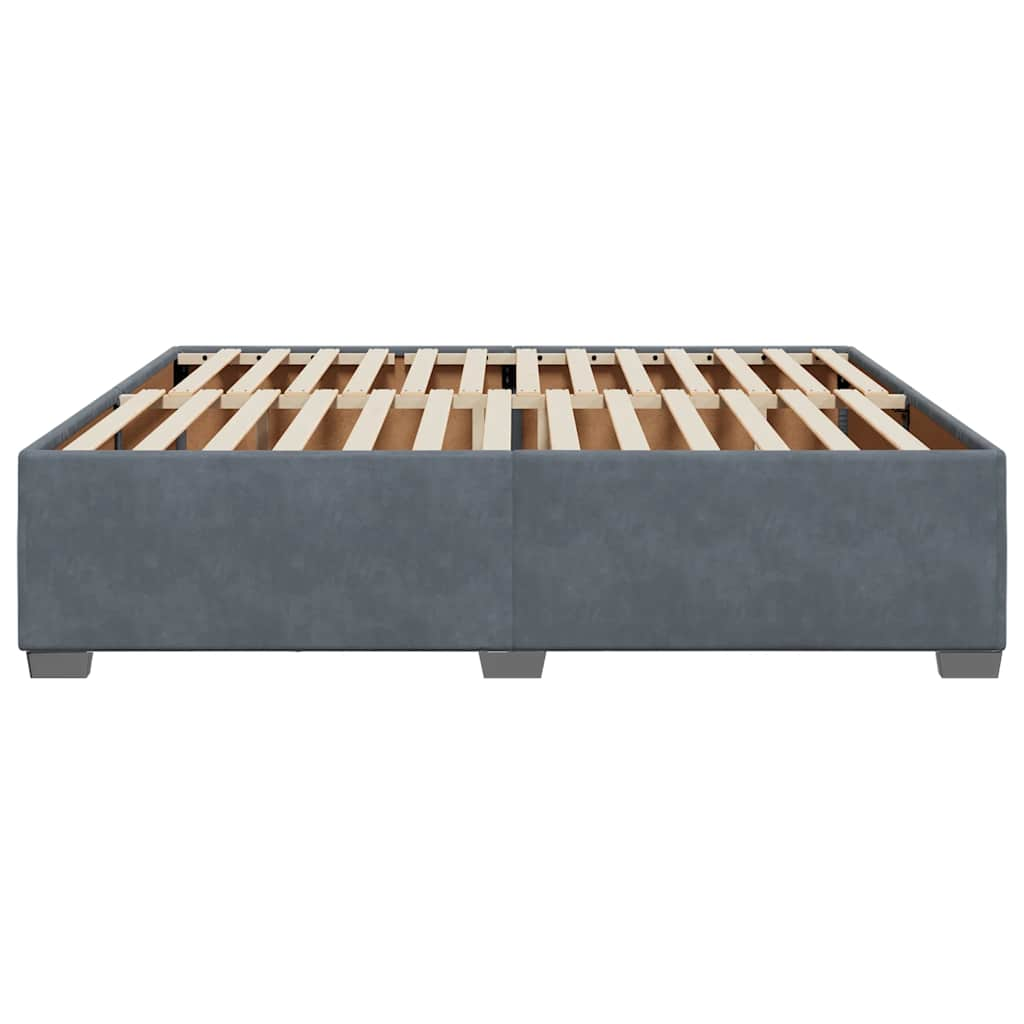 Bed Frame without Mattress Dark Grey Super King Velvet