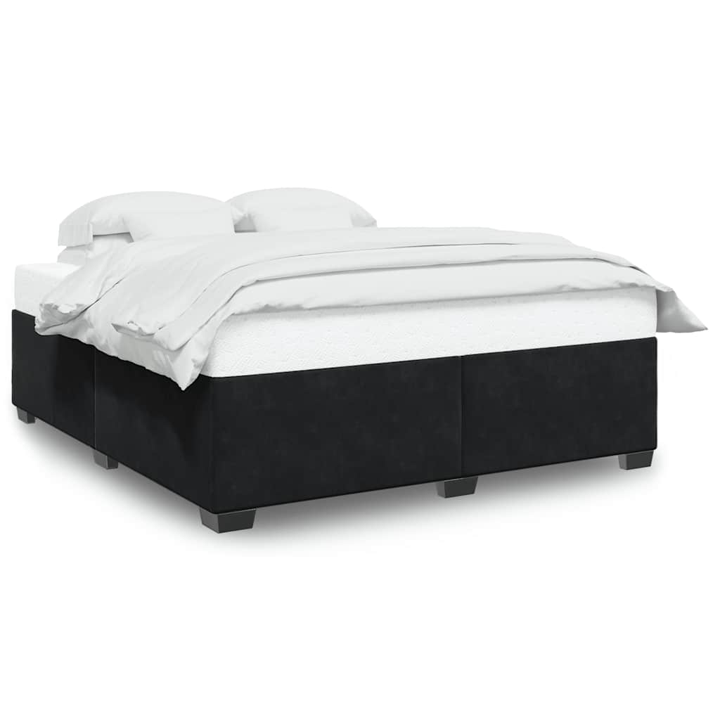 Bed Frame without Mattress Black Super King Velvet