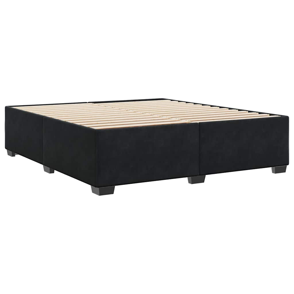 Bed Frame without Mattress Black Super King Velvet