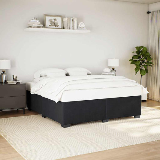 Bed Frame without Mattress Black Super King Velvet