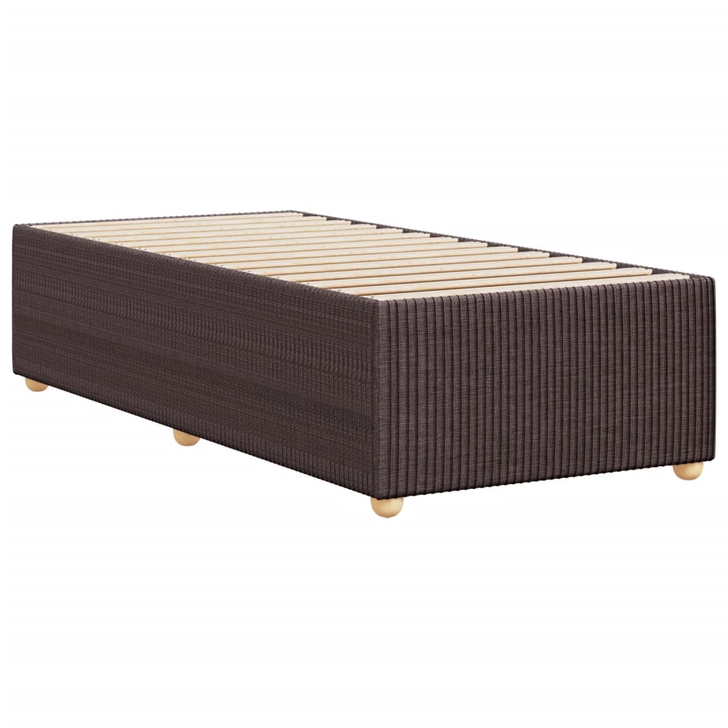 Bed Frame without Mattress Dark Brown 90x190 cm Single Fabric