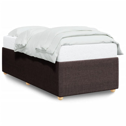 Bed Frame without Mattress Dark Brown 90x190 cm Single Fabric