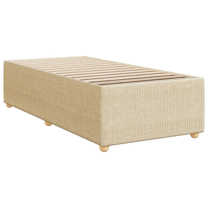 Bed Frame without Mattress Cream 90x190 cm Single Fabric