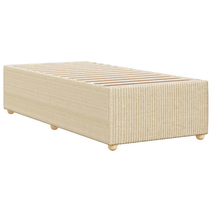 Bed Frame without Mattress Cream 90x190 cm Single Fabric