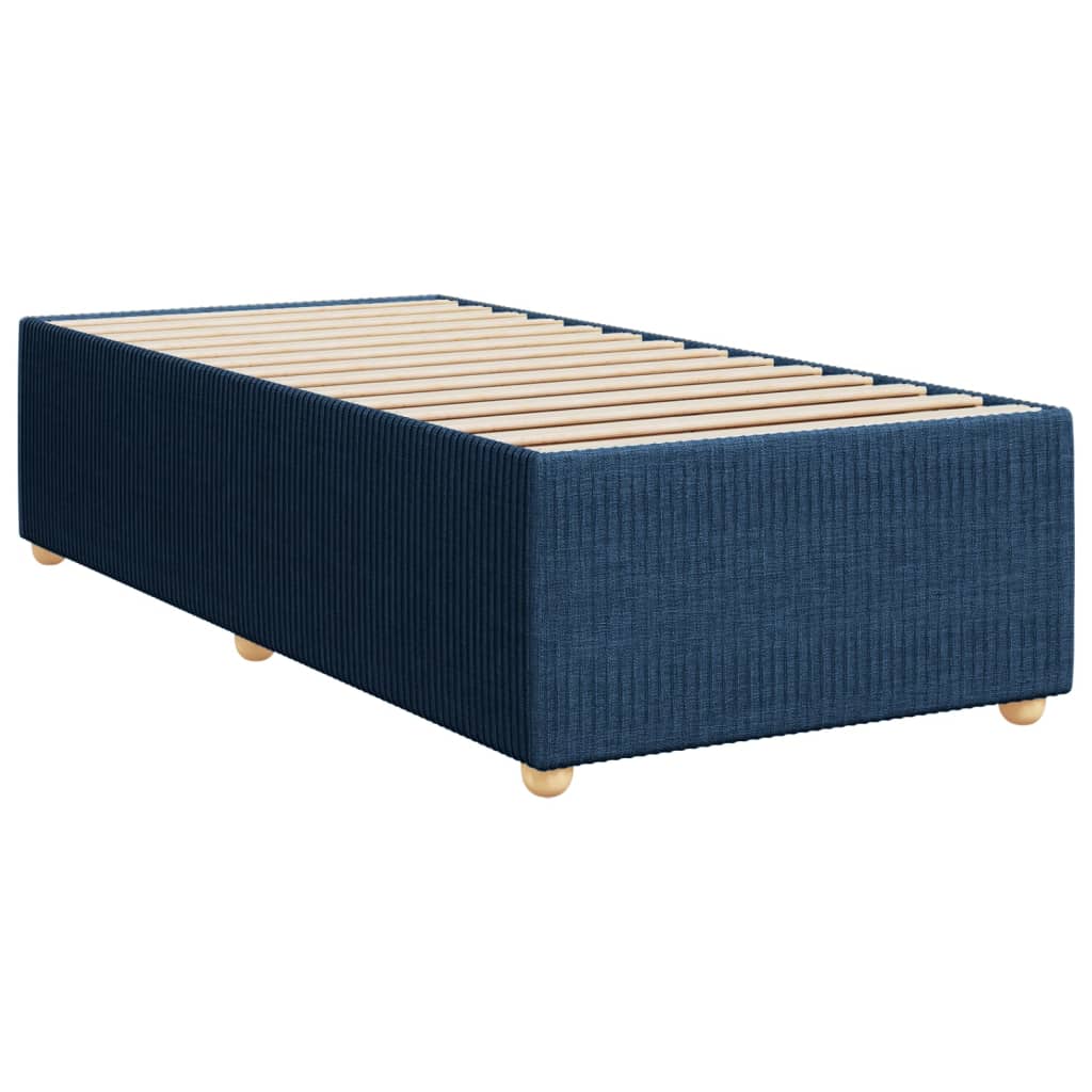 Bed Frame without Mattress Blue 90x190 cm Single Fabric