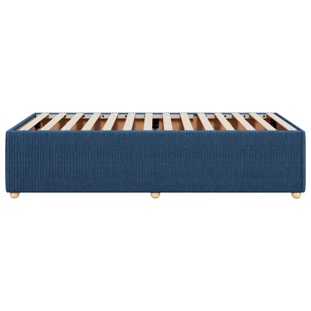 Bed Frame without Mattress Blue 90x190 cm Single Fabric