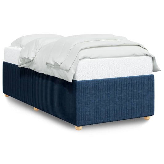 Bed Frame without Mattress Blue 90x190 cm Single Fabric