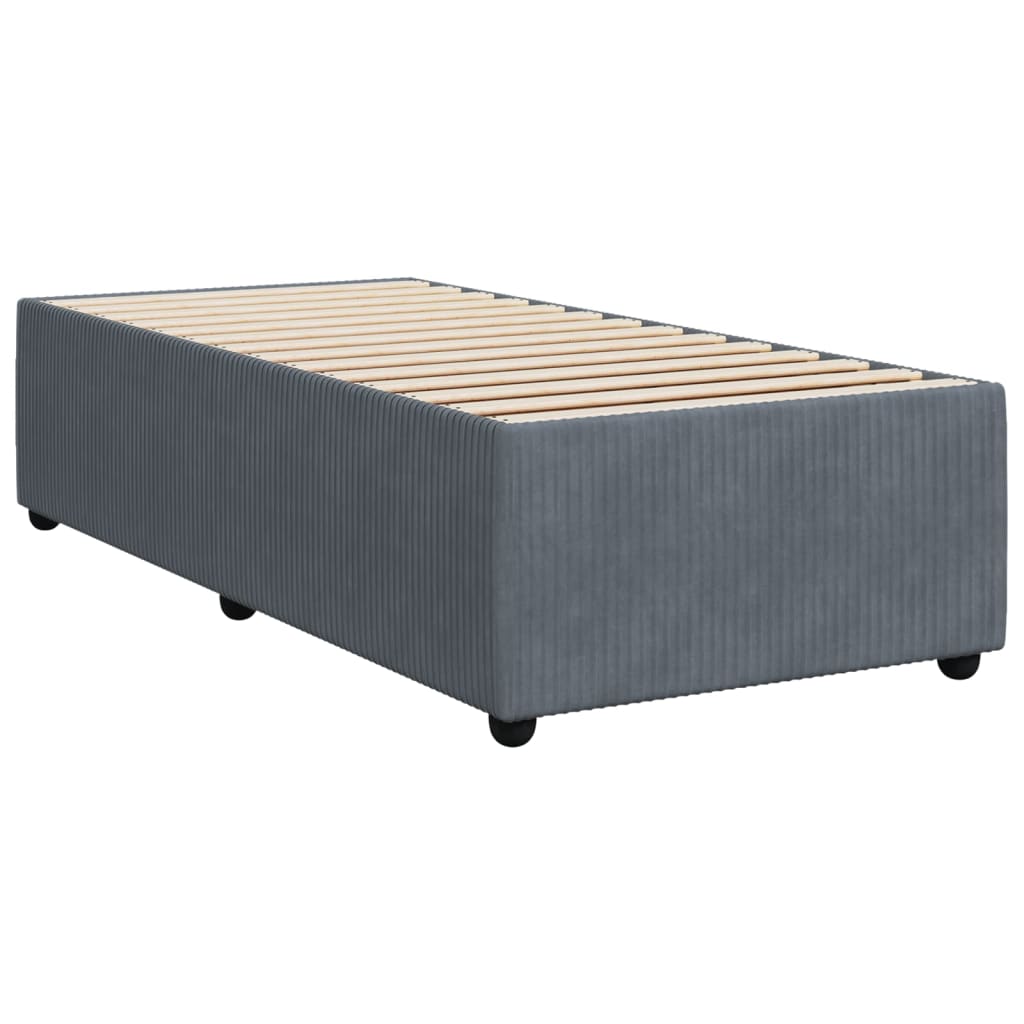 Bed Frame Dark Grey 90x190 cm Single Velvet