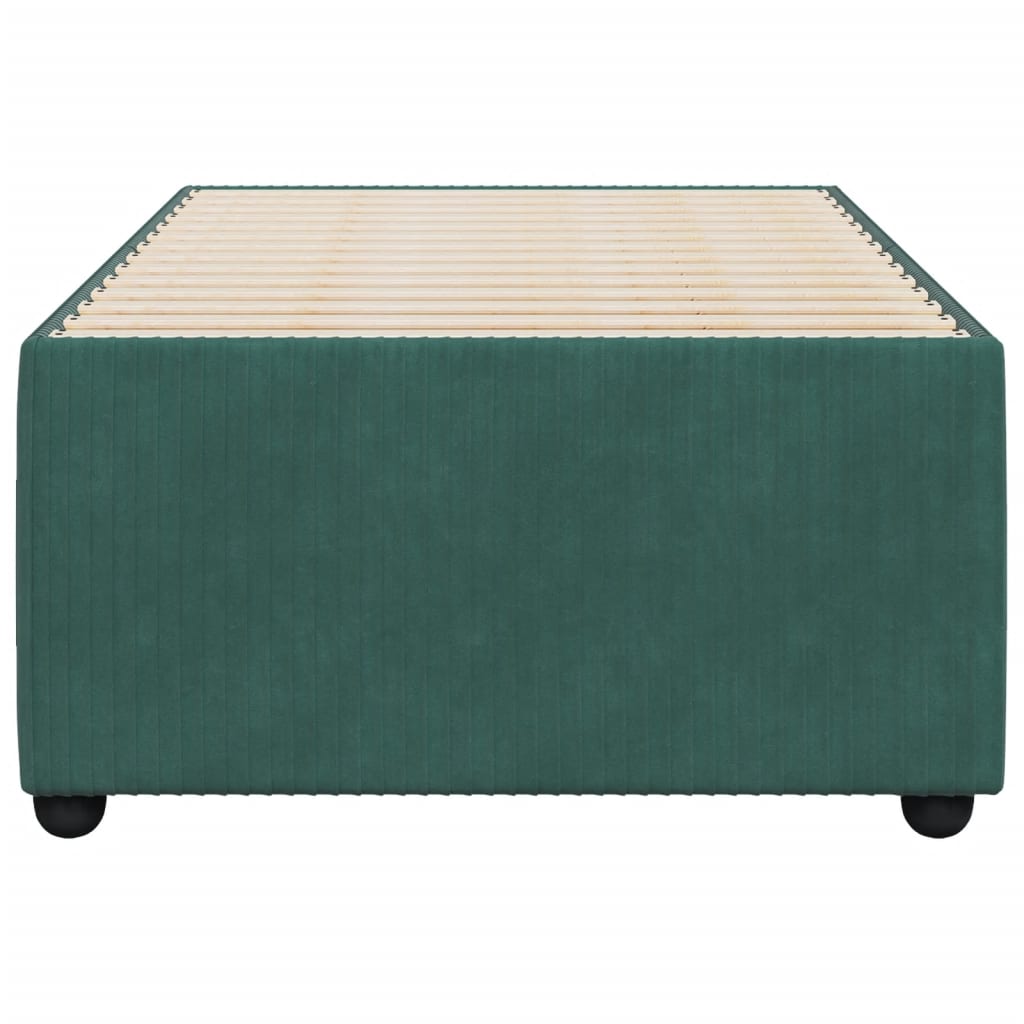 Bed Frame Dark Green 90x190 cm Single Velvet