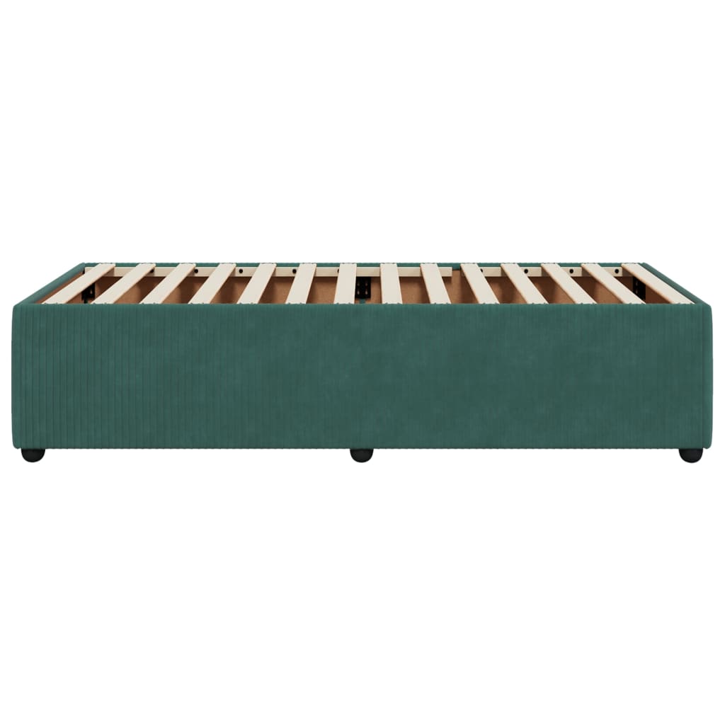 Bed Frame Dark Green 90x190 cm Single Velvet