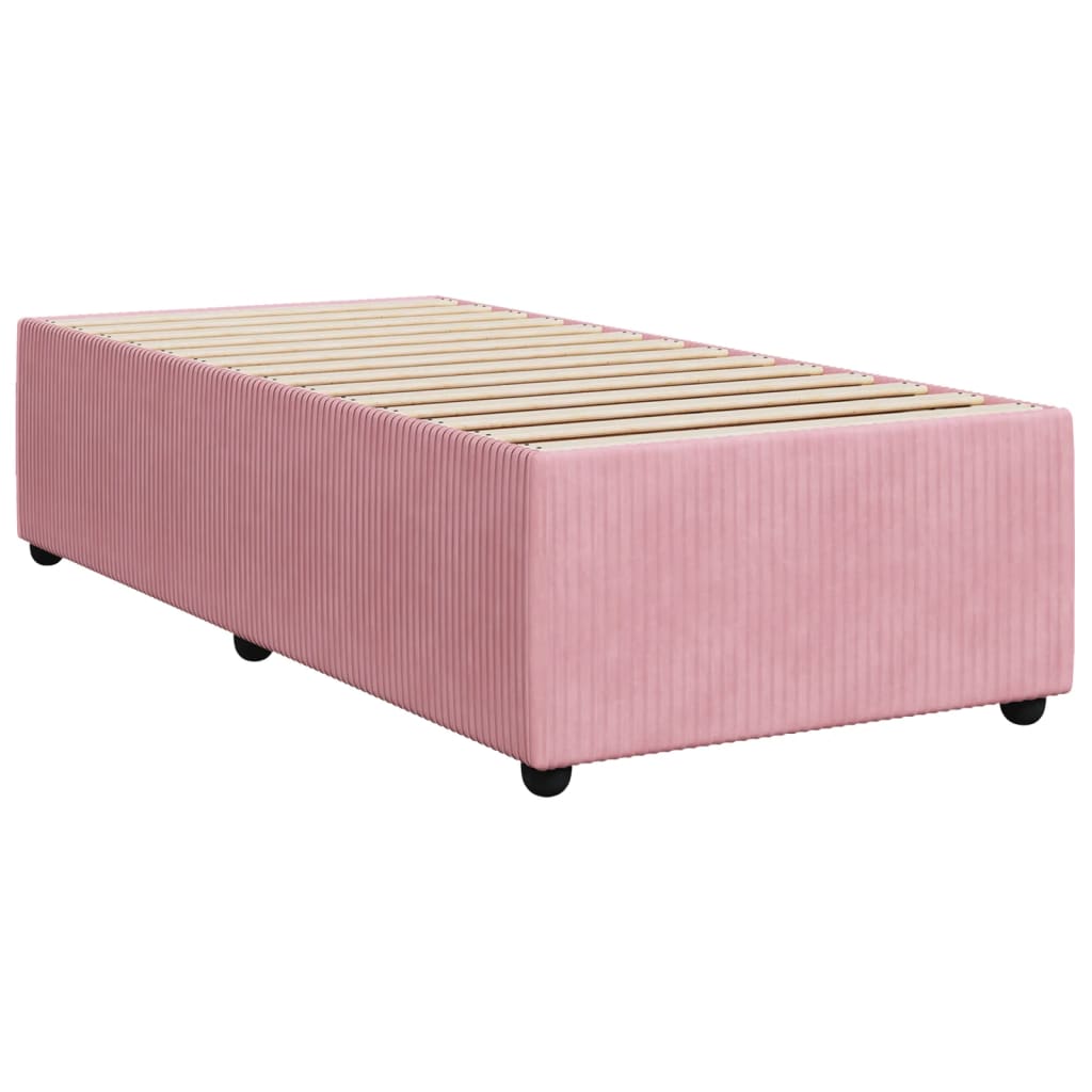 Bed Frame Pink 90x190 cm Single Velvet