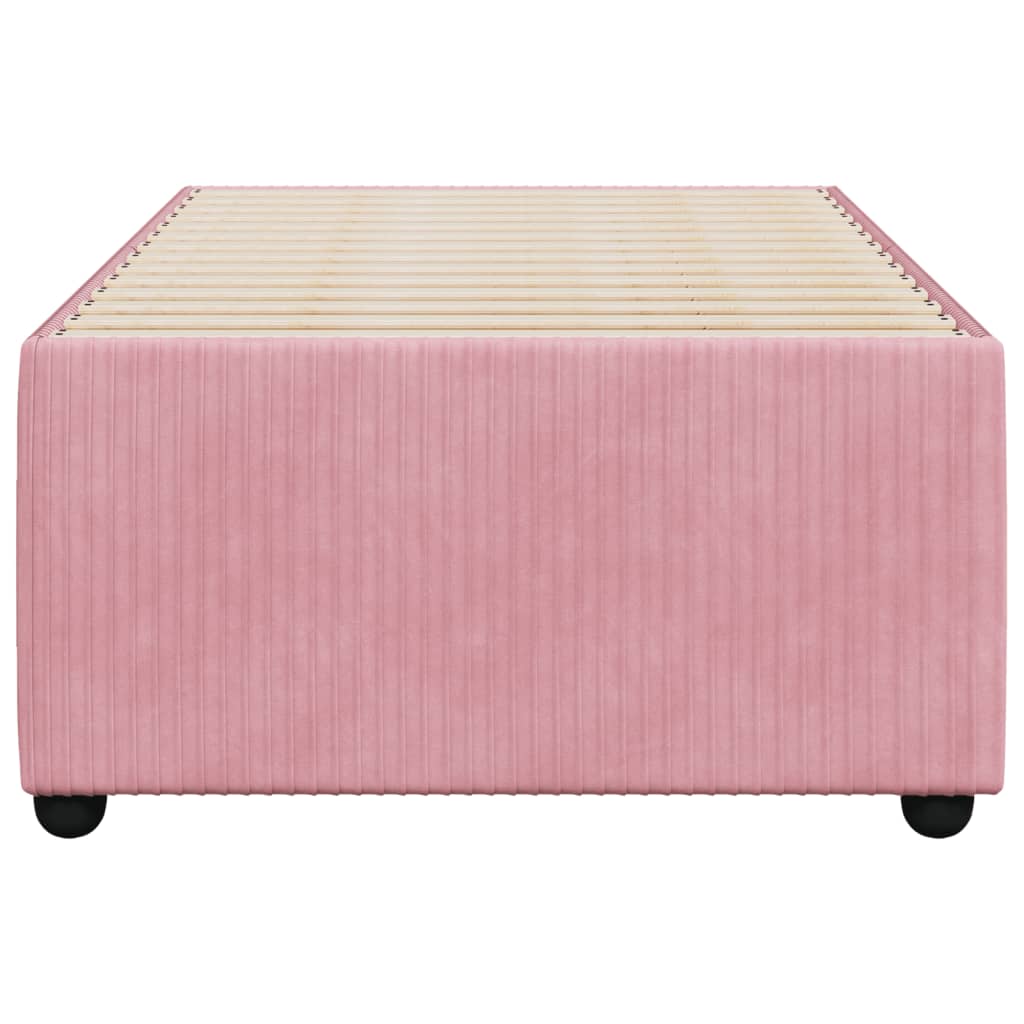 Bed Frame Pink 90x190 cm Single Velvet