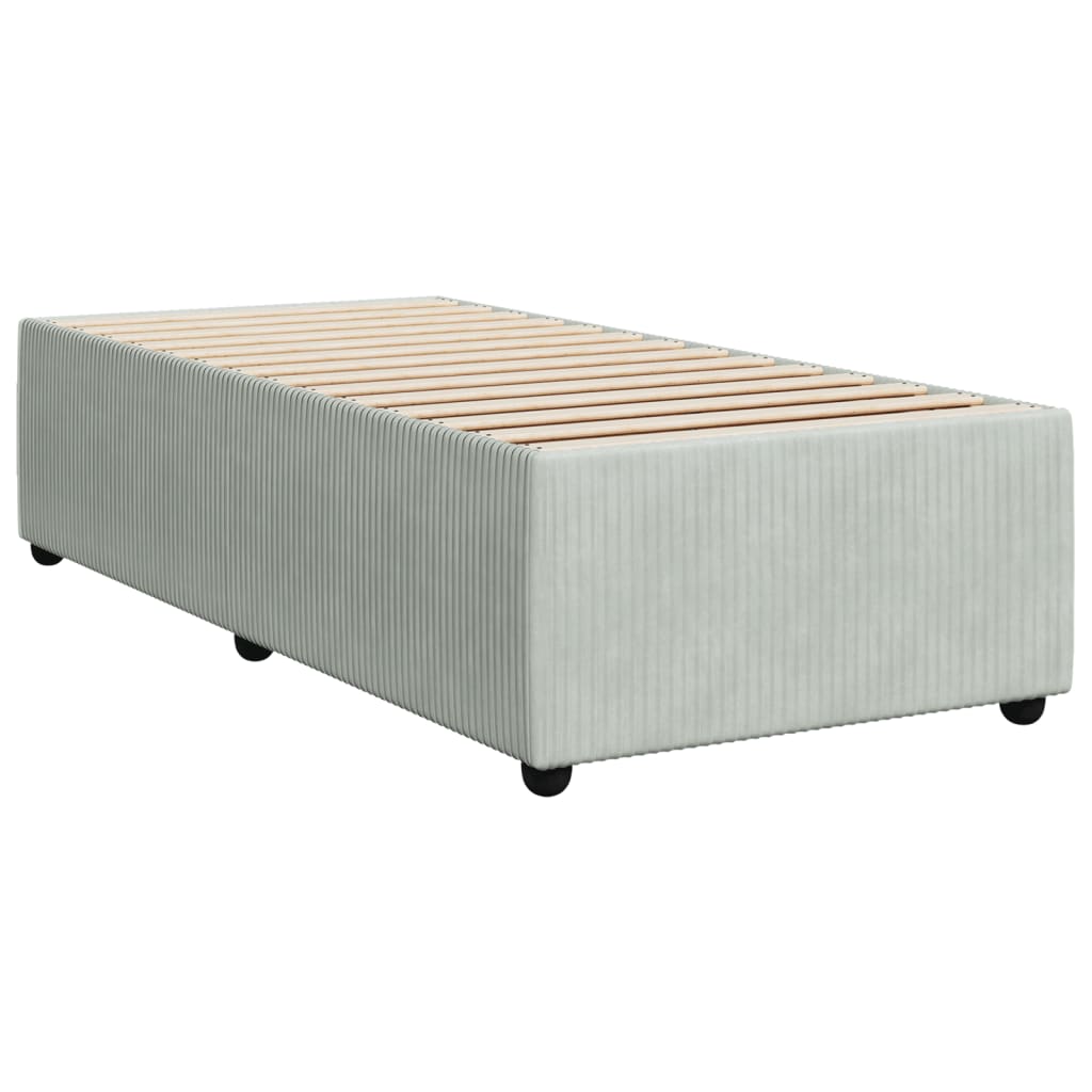 Bed Frame without Mattress Light Grey 90x200 cm Velvet