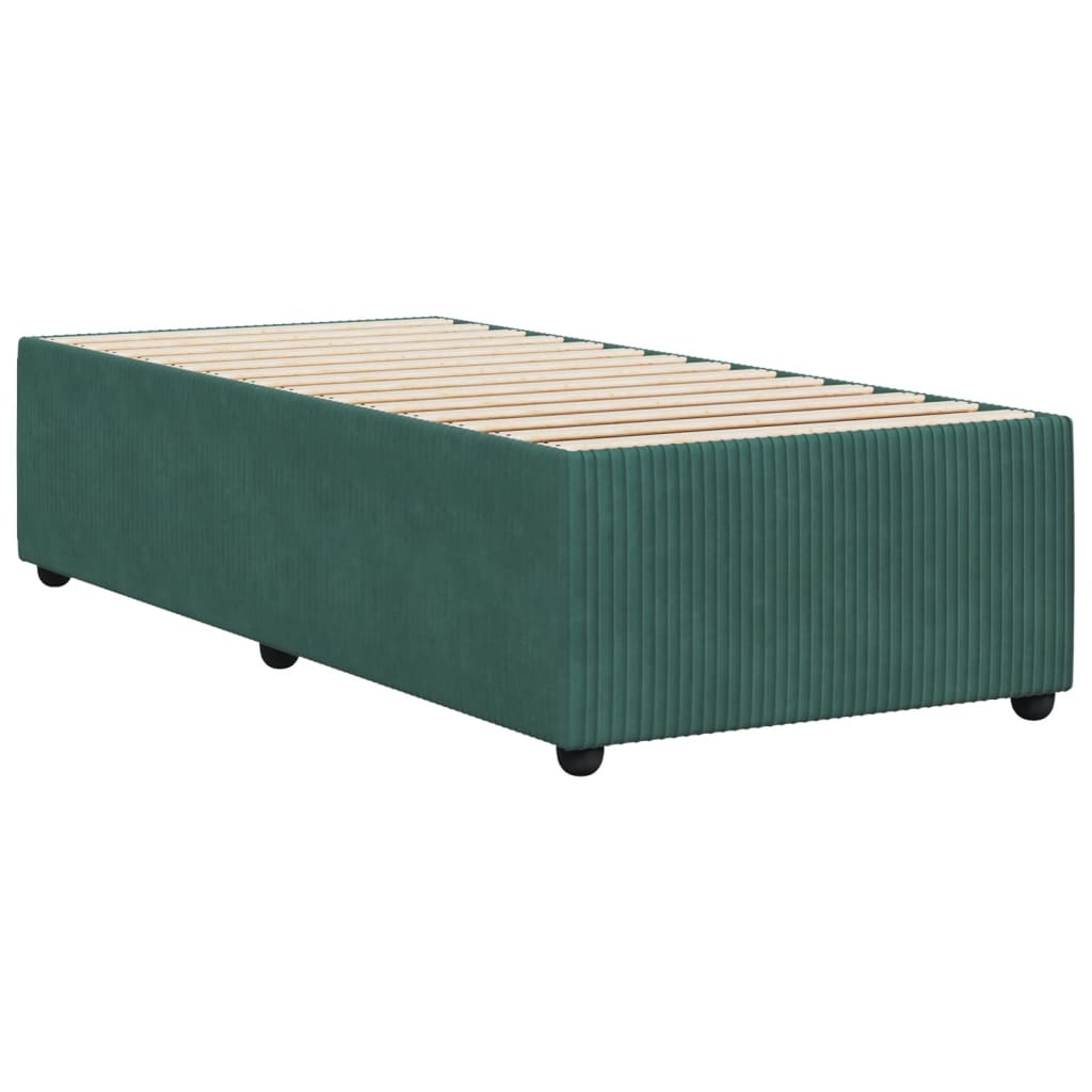 Bed Frame Dark Green 90x200 cm Velvet