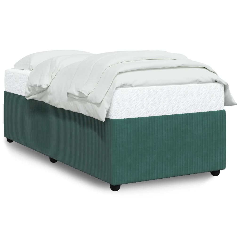 Bed Frame Dark Green 90x200 cm Velvet