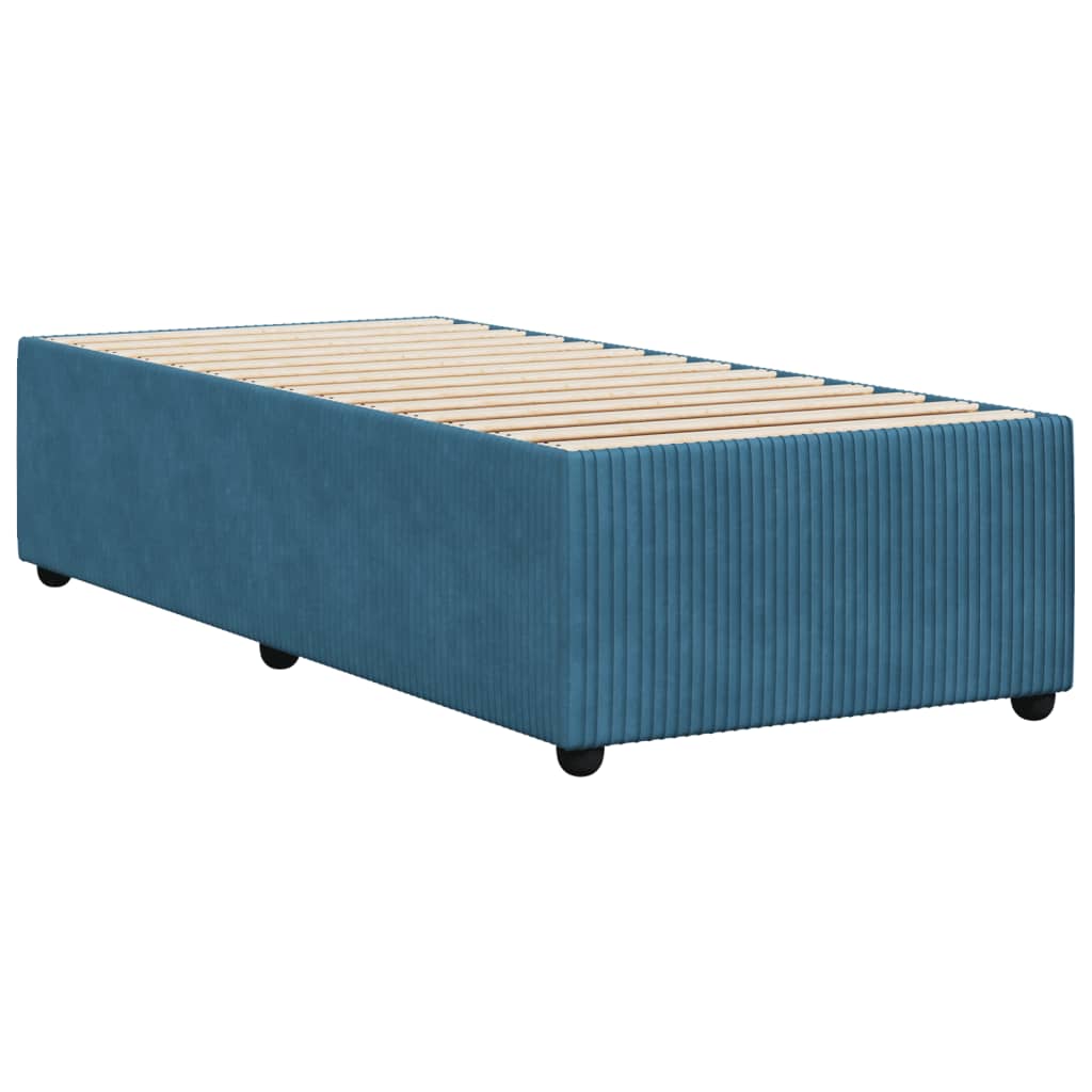 Bed Frame without Mattress Blue 90x200 cm Velvet