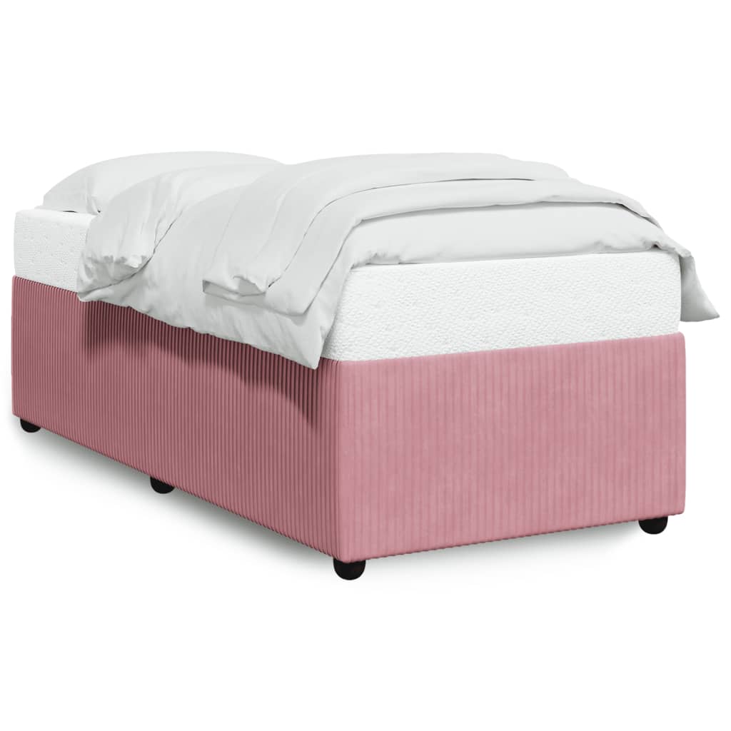 Bed Frame without Mattress Pink 90x200 cm Velvet