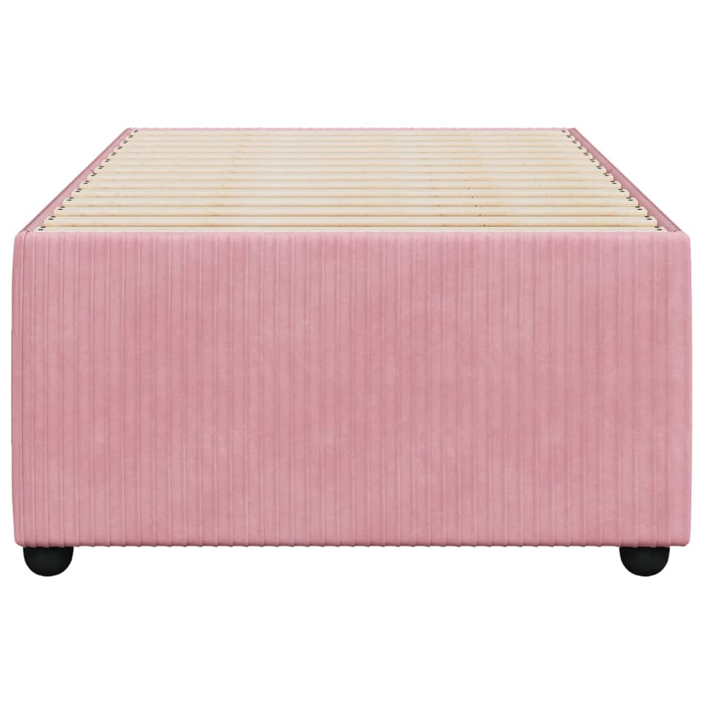 Bed Frame without Mattress Pink 90x200 cm Velvet